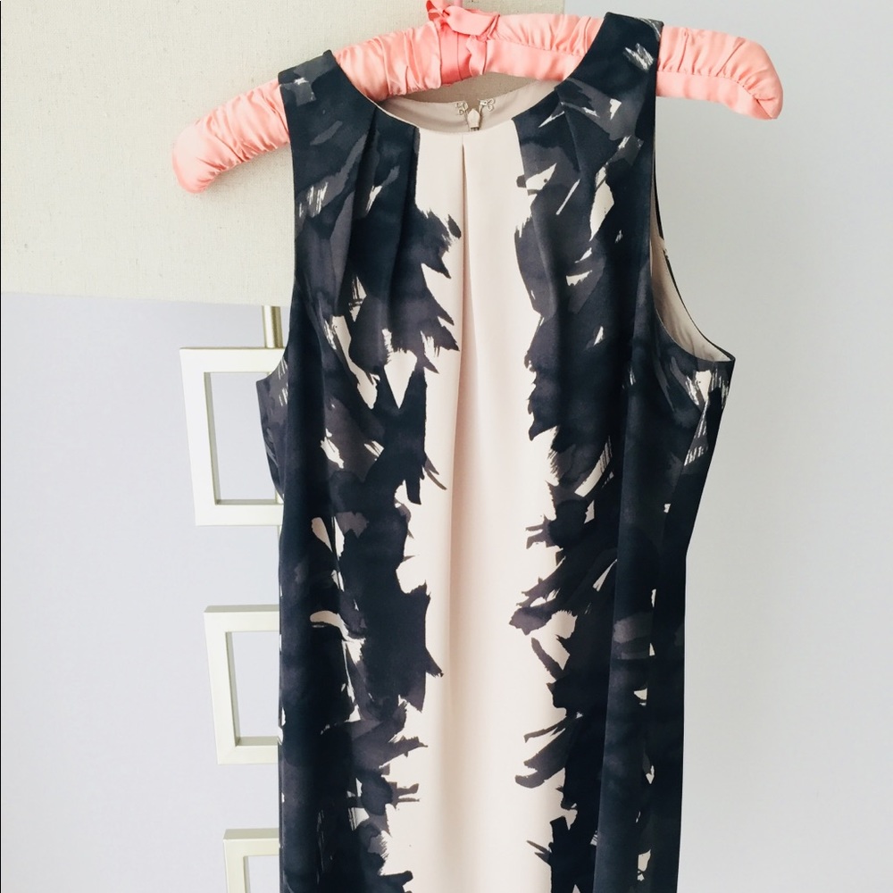 Black and tan sheath dress